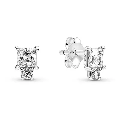 PANDORA Sparkling Round and Square Earrings 290036C01