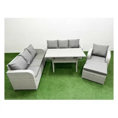 Fimous Seater Poly Rattan Outdoor Garden Furniture Rectangular Dining Table Sofa Set Seater Sofa