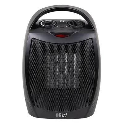 Russell Hobbs 1500W/1.5KW Electric Heater Black PTC Ceramic Space Heater, Portable Upright, Heat