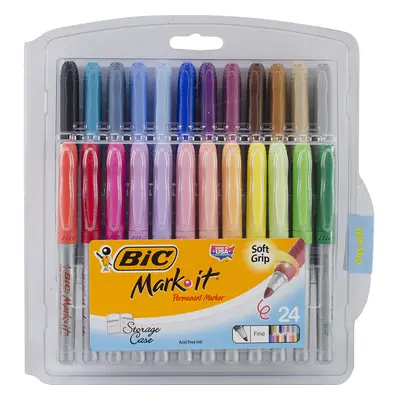 BIC Mark-It Fine Point Permanent Markers 24/Pkg-Assorted Colors