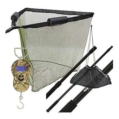 DNA Leisure 42" Landing Net Dual Float Carp Coarse Fishing with 2m 2pc Pole Handle + Stink Bag C