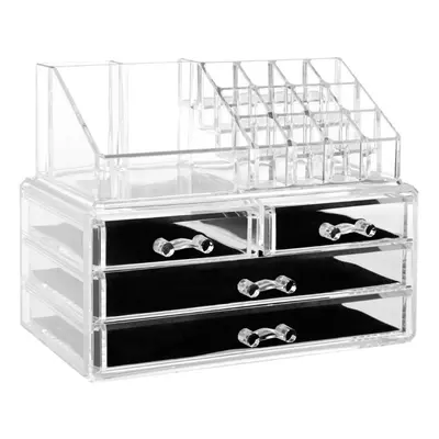 16 Compartment Cosmetics Organiser, Clear