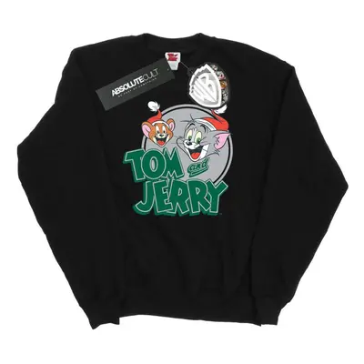 (XL, Black) Tom And Jerry Mens Christmas Greetings Sweatshirt