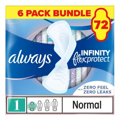 Infinity FlexProtect Pads Normal (Size 1) Sanitary Towels Wings Pads, Up to Zero Feel, Up to Zer