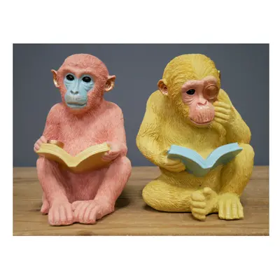 Pair of Resin Colourful Monkey Bookends