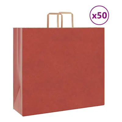 (red, x x cm) vidaXL Paper Bags pcs with Handles White 54x15x49 cm Paper Grocery Bag