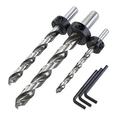 (3Pcs) HSS Imperial Twist Bevel Drill Bit with Limited Ring and Hex Wrench