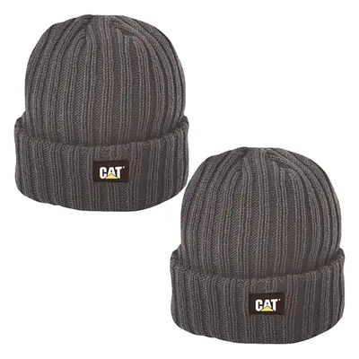 2x CATERPILLAR RIB WATCH CAP - GRAPHITE BEANIE HAT - ONE SIZE