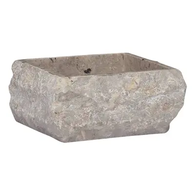 vidaXL Sink Grey 30x30x13 cm Marble Natural Stone Basin Washroom Bathroom