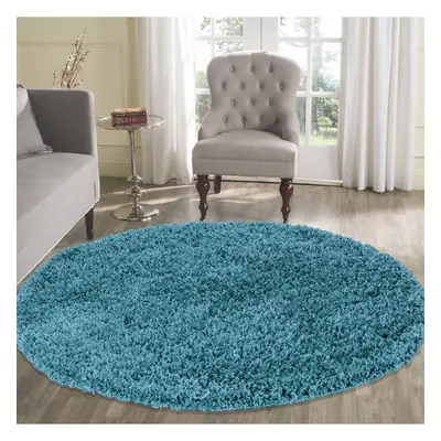 (Round x 120cm, TEAL) Living Room Soft Shaggy Rugs 45mm Pile Height Small - Extra Large in Colou