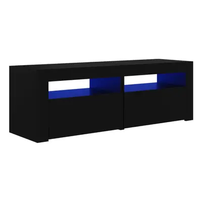 vidaXL TV Cabinet with LED Lights Black Hifi Stand Desk Living Room Furniture