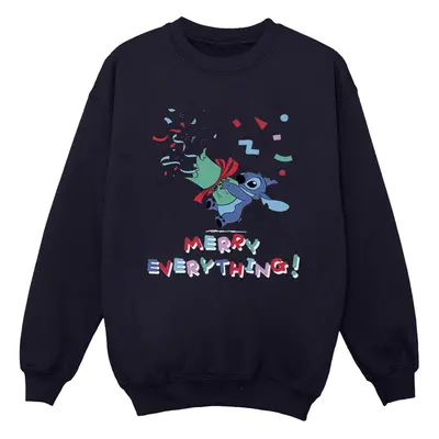 (S, Navy Blue) Disney Mens Lilo And Stitch Stitch Merry Everything Sweatshirt