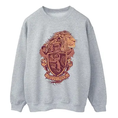 (L, Sports Grey) Harry Potter Womens/Ladies Gryffindor Sketch Crest Sweatshirt