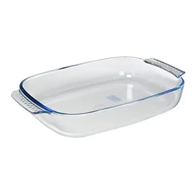 Pyrex Borosilicate Glass Rectangular Roaster with Easy Grip Handles, 39x25cm