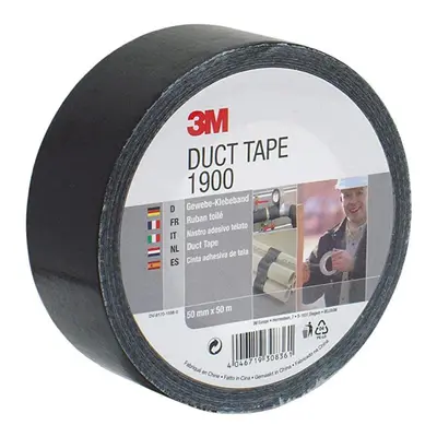 3M 1900S50 Value Duct Tape, mm x m, Black