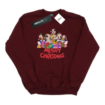 (M, Burgundy) Disney Mens Mickey Mouse And Friends Christmas Sweatshirt