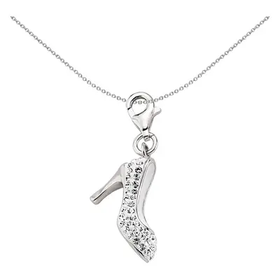 Jewelco London Sterling Silver White Crystal Stiletto Charm - CM134WHT