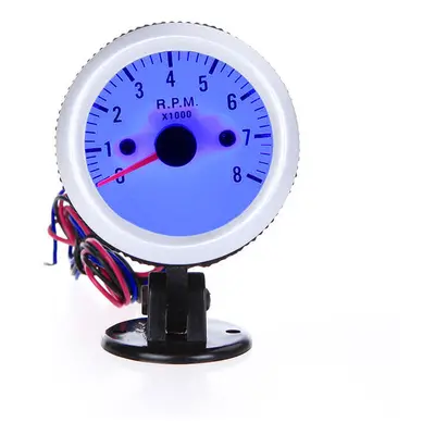 Tachometer Tach Gauge with Holder Cup for Auto Car 2" 52mm 0~8000RPM Blue LED Light