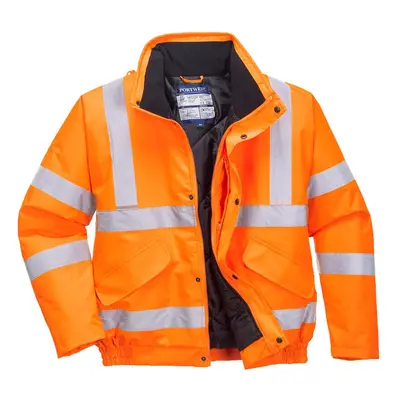 (M, Orange) Portwest Mens Hi-Vis Safety Bomber Jacket