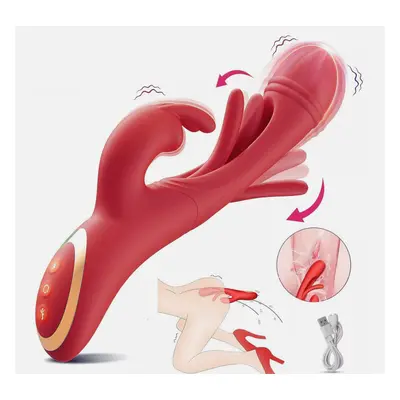 Rabbit Vibrator 4in1 Vibrating Dildo G spot Clitoris Sex Toy for Women