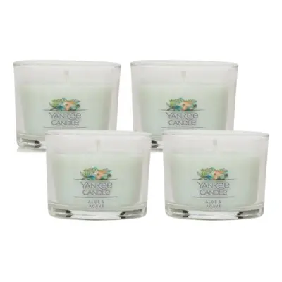 Yankee Candle Signature Votive Mini Candle Jar Aloe & Agave Scent Natural Soy Wax Blend Candle w