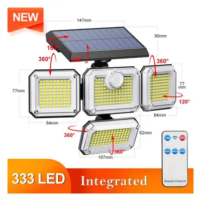 (Integrated-333 SMD) 122/138/171/198/333 Led Solar Lights Outdoor Motion Sensor Human Induction 