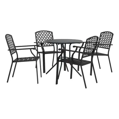 (80 x 72.5 cm/ piece) vidaXL Stackable Garden Chair Set Seat pcs Anthracite Powder-coated Steel