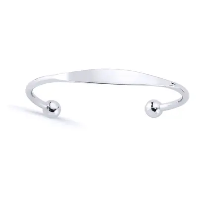 Jewelco London Kids Sterling Silver ID Torque Identity Baby Bangle Bracelet - BN23