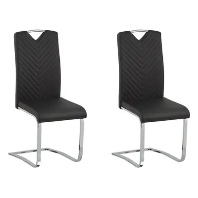 Set of Dining Chairs PICKNES Faux Leather Black