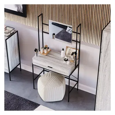 (Grey) Brooklyn Drawer Dressing Table Makeup Desk