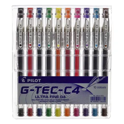 Pilot G - Tec C4 Gel Microtip Rollerball 0.4 mm - Assorted, Pack of