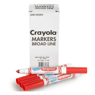 Crayola Washable Markers - Red (12ct) Kids Broad Line Markers Bulk