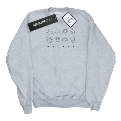 (L, Sports Grey) Disney Mens Mickey Mouse Deconstructed Sweatshirt