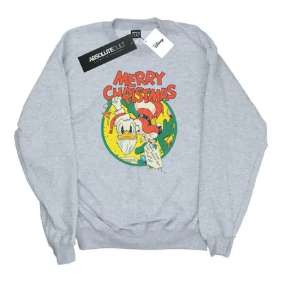 (XL, Sports Grey) Disney Womens/Ladies Donald Duck Merry Christmas Sweatshirt