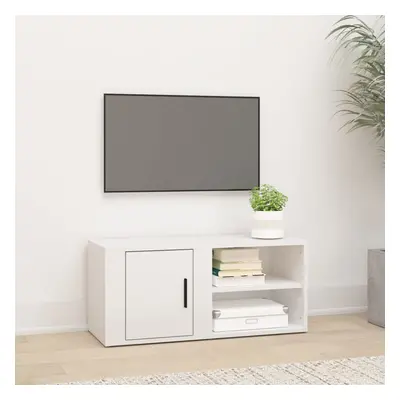 vidaXL TV Cabinet High Gloss White 80x31,5x36 cm Engineered Wood