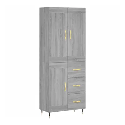 (grey sonoma, wood door drawers) vidaXL Highboard Sideboard Storage Cabinet Home Side Cabinet En