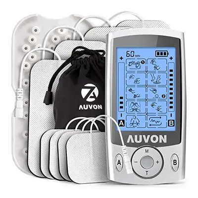 AUVON Dual Channel TENS Machine for Pain Relief, TENS Unit Muscle Stimulator with Modes, 2" and 