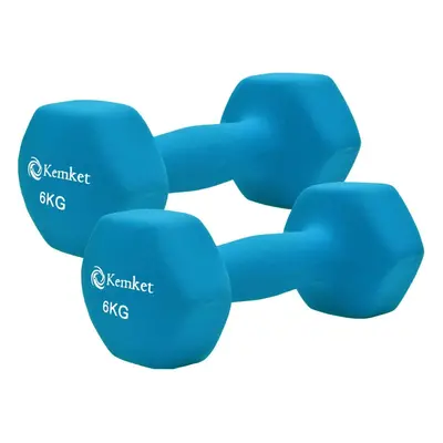 ( 6kg Blue) Neoprene Hand Dumbbells Weights Pair Home Gym