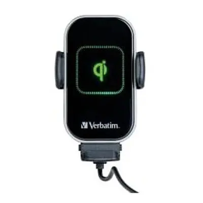 Verbatim Qi Fast Wireless Car Charger FWC-02, Mobile Phone Holder with Charging Function for Car