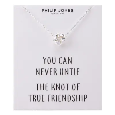 Silver Plated Love Knot Necklace with Quote Card