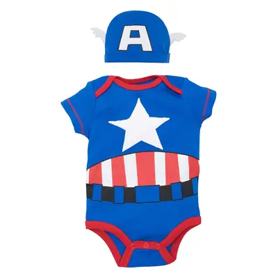 Marvel Avengers Captain America Newborn Baby Boys Cosplay Short Sleeve