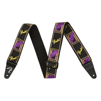 Fender Neon Monogrammed Guitar Strap, 2in, Purple/Yellow