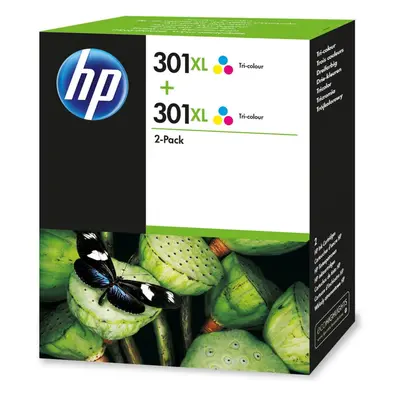 HP 301XL 2-pack High Yield Tri-color Original Ink Cartridges (D8J46AE)