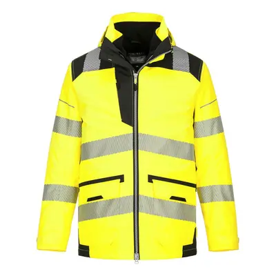 (S, Yellow/Black) Portwest Mens PW3 In Hi-Vis Jacket