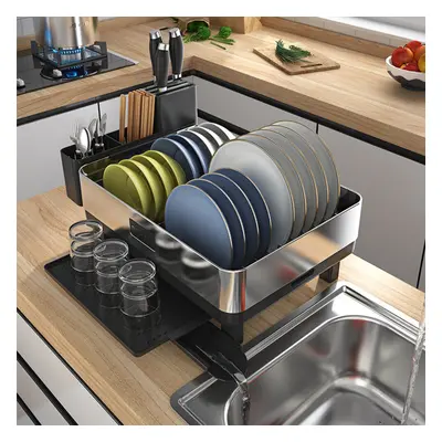 Stainless Steel Dish Drainer Rack Kitchen Organiser