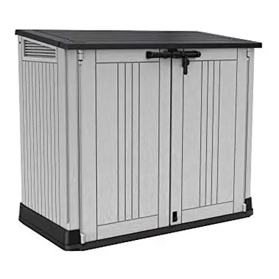 Store It Out Nova Outdoor Garden Furniture Storage Shed Light Grey with Dark Grey Lid Fade Free 