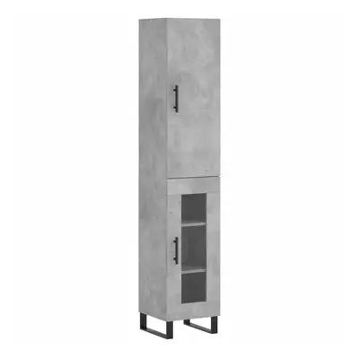 vidaXL Highboard Sideboard Cupboard Side Cabinet Concrete Grey Engineered Wood