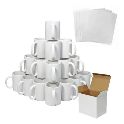 Sublimation Mugs White 11oz Coated Cup Blank Transfer Box