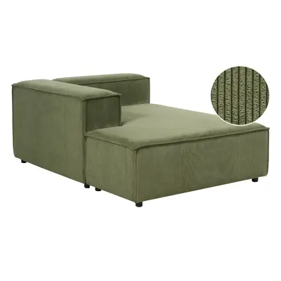 Right Hand Jumbo Cord Chaise Lounge Green APRICA