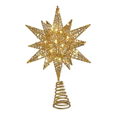 Kurt S. Adler AD1051GO in. Pre-Lit Twinkling LED 60-Light Gold Starburst Tree Topper